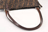 Authentic FENDI Vintage Zucca Shoulder Tote Bag Nylon Leather Brown 2070K