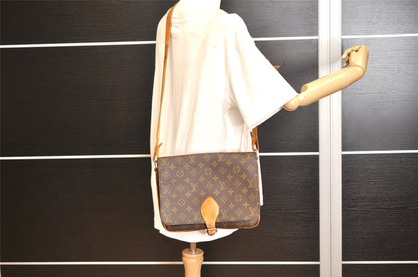 Authentic Louis Vuitton Monogram Cartouchiere GM Shoulder Bag Old Model 2071K