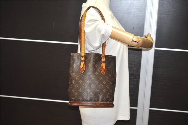 Authentic Louis Vuitton Monogram Bucket PM Shoulder Tote Bag M42238 LV 2072I