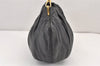 Authentic PRADA Leather Stripes 2Way Shoulder Bag Purse BN1682 Black 2072K