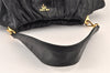 Authentic PRADA Leather Stripes 2Way Shoulder Bag Purse BN1682 Black 2072K