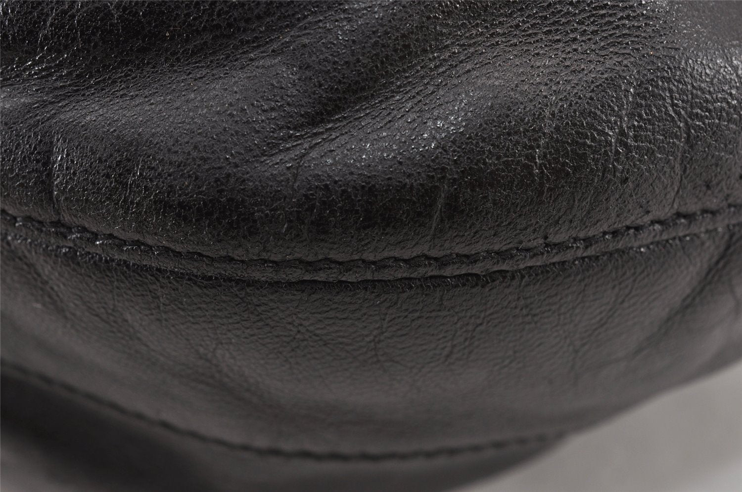 Authentic PRADA Leather Stripes 2Way Shoulder Bag Purse BN1682 Black 2072K