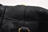 Authentic PRADA Leather Stripes 2Way Shoulder Bag Purse BN1682 Black 2072K
