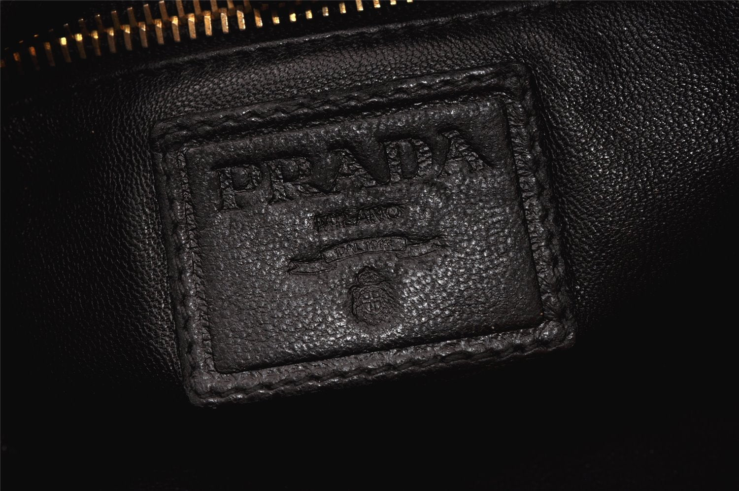 Authentic PRADA Leather Stripes 2Way Shoulder Bag Purse BN1682 Black 2072K
