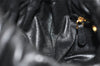 Authentic PRADA Leather Stripes 2Way Shoulder Bag Purse BN1682 Black 2072K