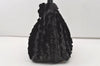 Authentic PRADA Frill Nylon Tessuto Enamel Tote Hand Bag Pures Black 2074J