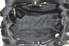 Authentic PRADA Frill Nylon Tessuto Enamel Tote Hand Bag Pures Black 2074J