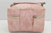 Authentic Christian Dior Trotter Vanity Bag Pouch Canvas Leather Pink Junk 2074K