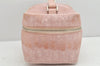 Authentic Christian Dior Trotter Vanity Bag Pouch Canvas Leather Pink Junk 2074K