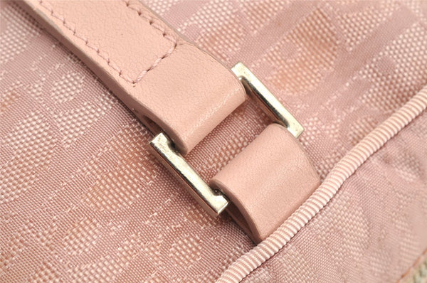 Authentic Christian Dior Trotter Vanity Bag Pouch Canvas Leather Pink Junk 2074K