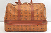 Authentic MCM Visetos Leather Vintage Boston Hand Bag Brown 2076K