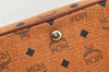 Authentic MCM Visetos Leather Vintage Boston Hand Bag Brown 2076K