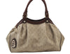 Authentic GUCCI Sukey Shoulder Tote Bag GG Canvas Leather 211944 Beige 2077J