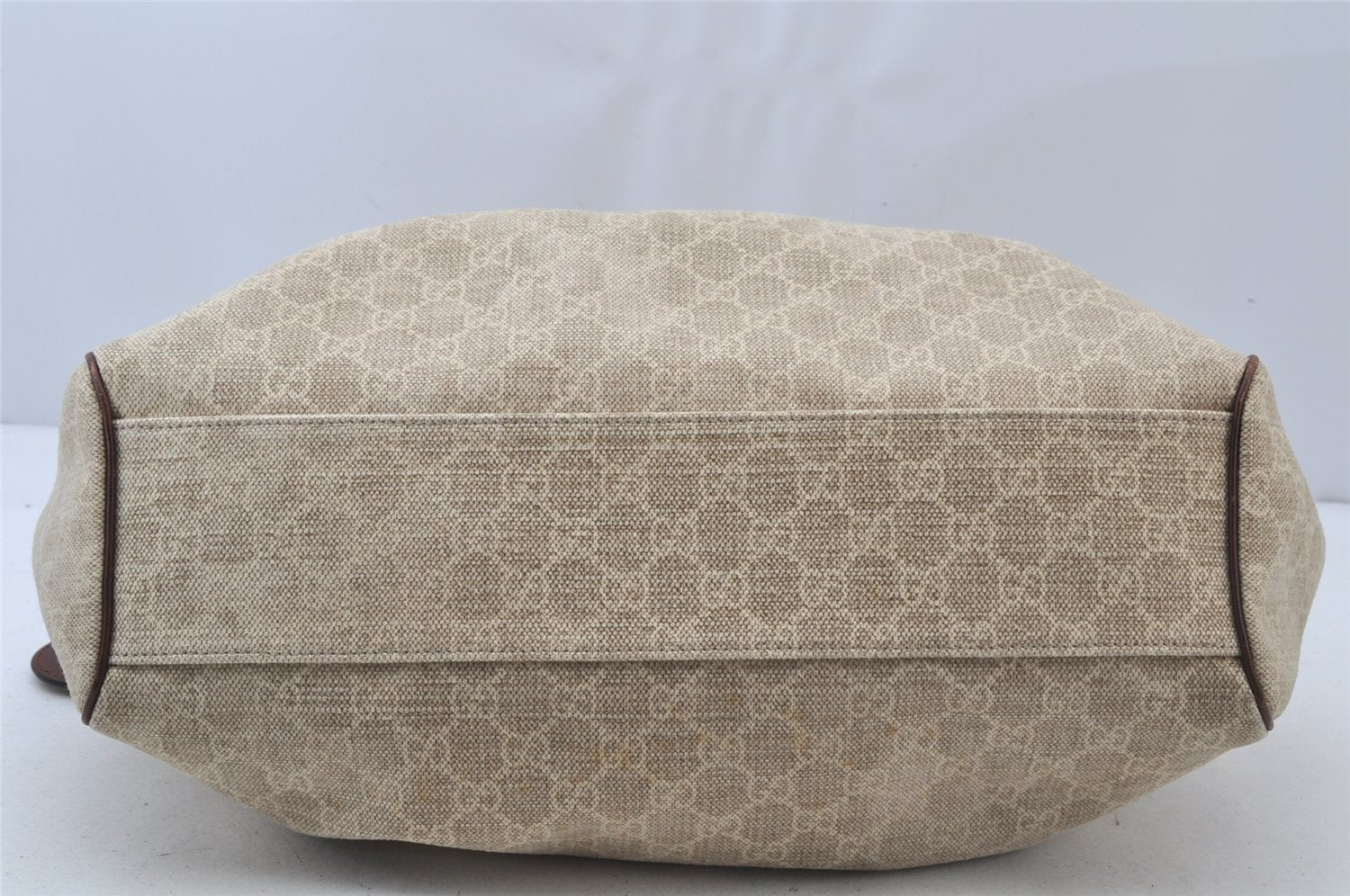 Authentic GUCCI Sukey Shoulder Tote Bag GG Canvas Leather 211944 Beige 2077J