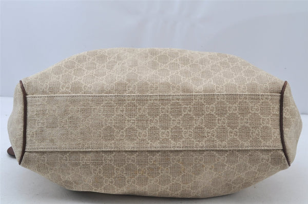 Authentic GUCCI Sukey Shoulder Tote Bag GG Canvas Leather 211944 Beige 2077J