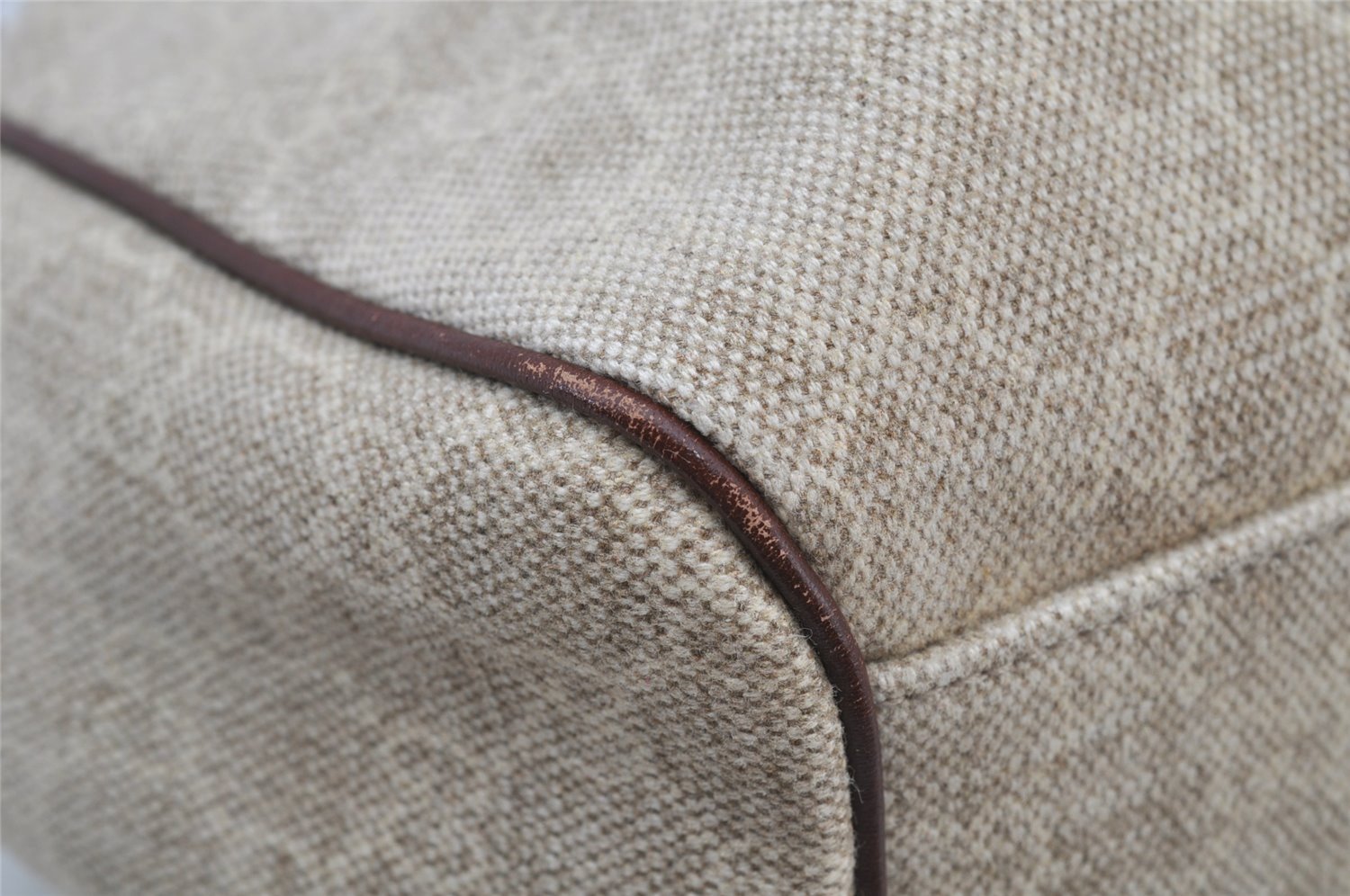 Authentic GUCCI Sukey Shoulder Tote Bag GG Canvas Leather 211944 Beige 2077J