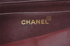 Authentic CHANEL Turnlock Calf Skin Matelasse Chain Shoulder Bag Black CC 2078J