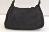 Authentic FENDI Mamma Baguette Shoulder Hand Bag Jersey Leather Black Junk 2078K