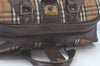 Authentic Burberrys Nova Check Canvas Leather Travel Boston Bag Beige 2079I