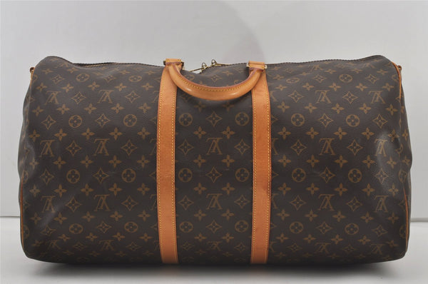 Authentic Louis Vuitton Monogram Keepall Bandouliere 55 M41414 Boston Bag 2079J