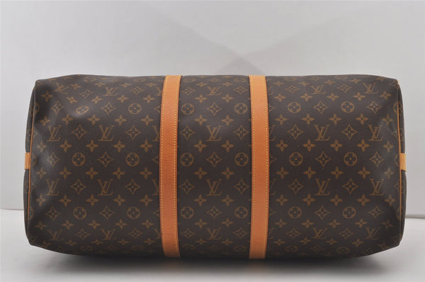 Authentic Louis Vuitton Monogram Keepall Bandouliere 55 M41414 Boston Bag 2079J