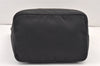 Authentic FENDI Vintage Hand Tote Bag Purse Nylon Leather Black 2079K