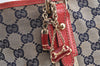 Authentic GUCCI Sherry Line Tote Bag GG Canvas Leather 137396 Navy Blue 2080K