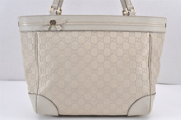 Authentic GUCCI Guccissima Mayfair Hand Tote Bag GG Leather 257061 White 2081K