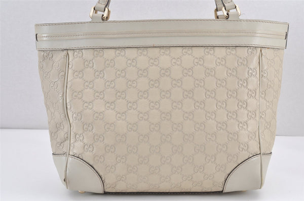 Authentic GUCCI Guccissima Mayfair Hand Tote Bag GG Leather 257061 White 2081K