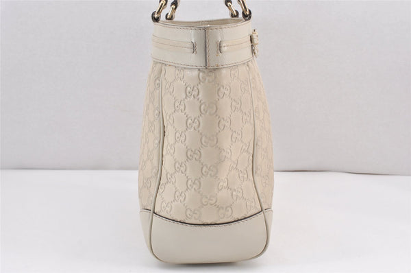 Authentic GUCCI Guccissima Mayfair Hand Tote Bag GG Leather 257061 White 2081K