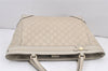 Authentic GUCCI Guccissima Mayfair Hand Tote Bag GG Leather 257061 White 2081K