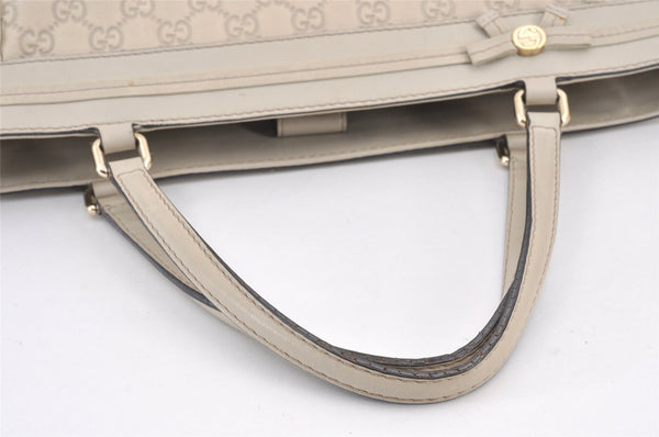 Authentic GUCCI Guccissima Mayfair Hand Tote Bag GG Leather 257061 White 2081K