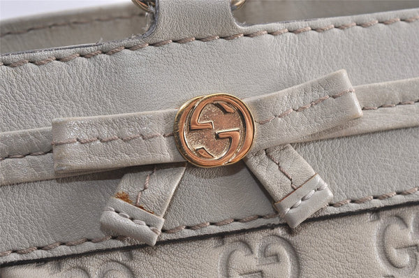 Authentic GUCCI Guccissima Mayfair Hand Tote Bag GG Leather 257061 White 2081K