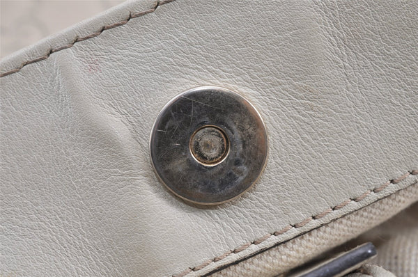 Authentic GUCCI Guccissima Mayfair Hand Tote Bag GG Leather 257061 White 2081K