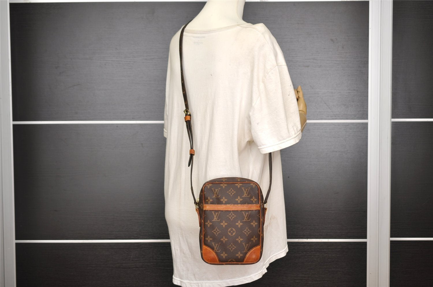 Authentic Louis Vuitton Monogram Danube Shoulder Cross Body Bag M45266 LV 2082I