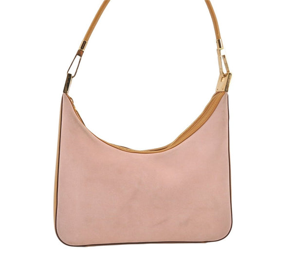 Authentic GUCCI Vintage Shoulder Hand Bag Purse Suede Leather 0013812 Pink 2082K