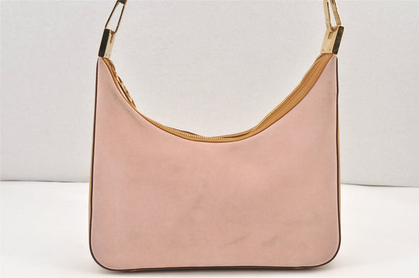 Authentic GUCCI Vintage Shoulder Hand Bag Purse Suede Leather 0013812 Pink 2082K