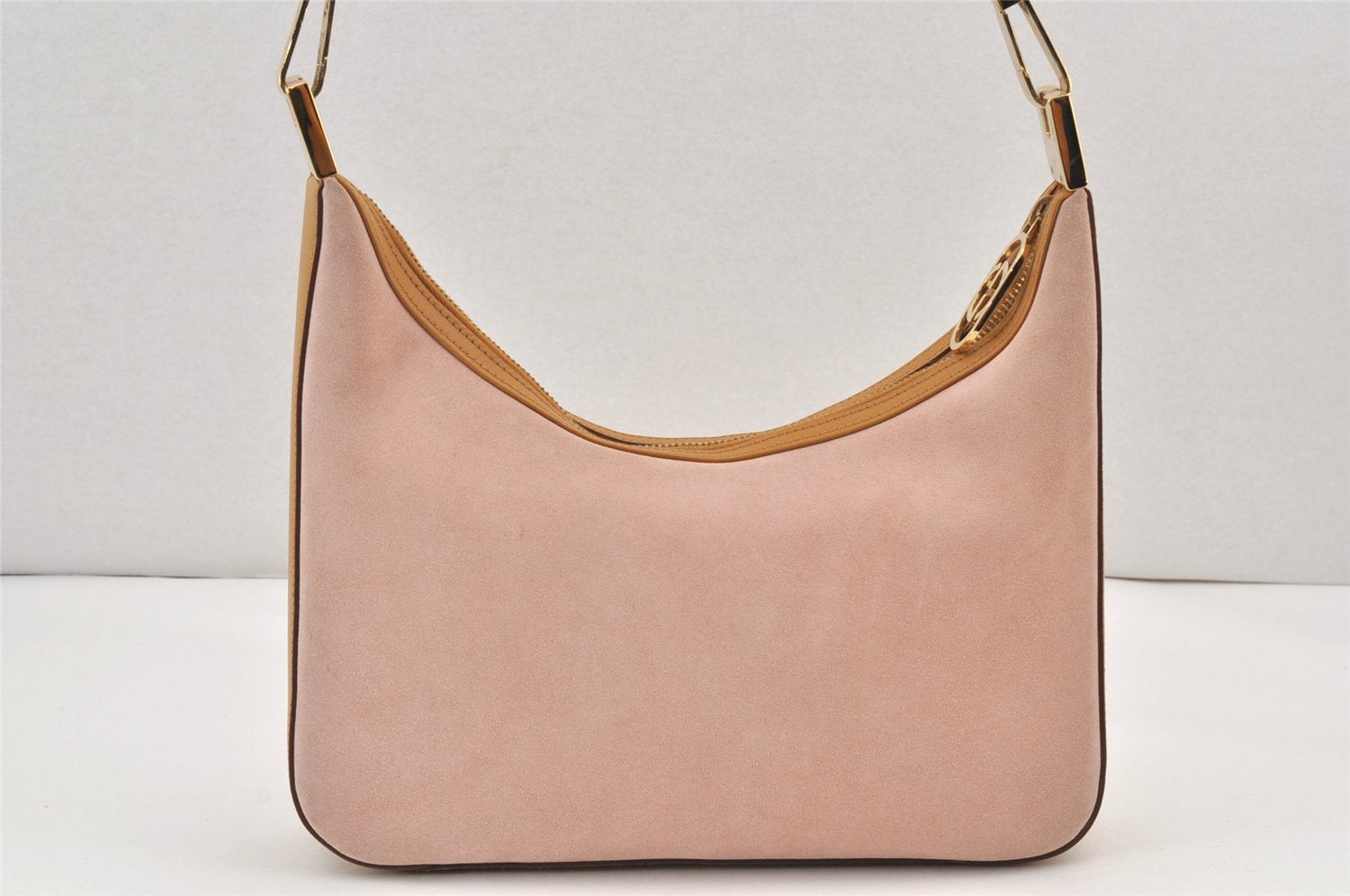 Authentic GUCCI Vintage Shoulder Hand Bag Purse Suede Leather 0013812 Pink 2082K