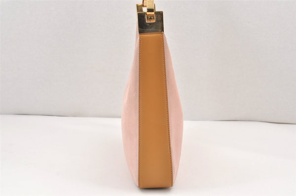Authentic GUCCI Vintage Shoulder Hand Bag Purse Suede Leather 0013812 Pink 2082K