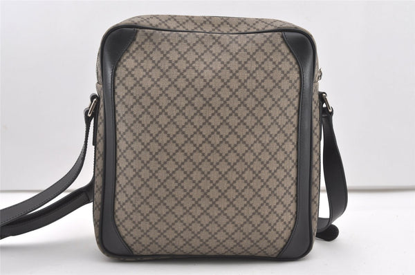 Authentic GUCCI Diamante Shoulder Cross Body Bag PVC Leather 268159 Brown 2083J