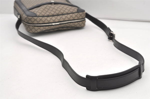 Authentic GUCCI Diamante Shoulder Cross Body Bag PVC Leather 268159 Brown 2083J