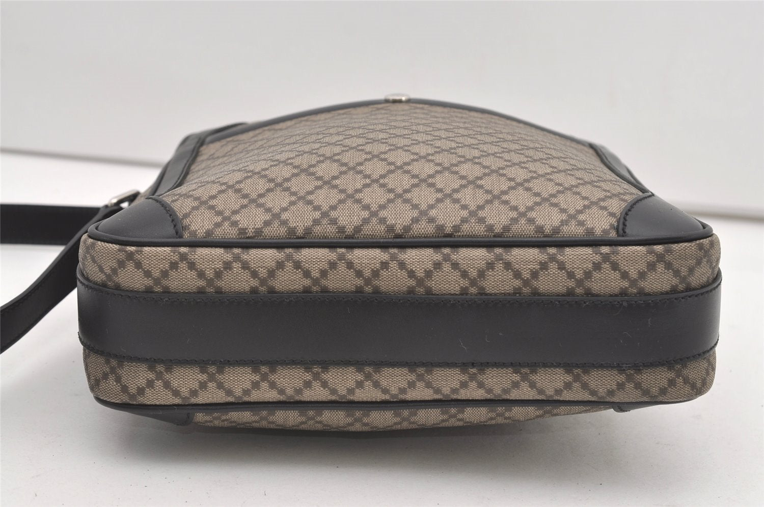 Authentic GUCCI Diamante Shoulder Cross Body Bag PVC Leather 268159 Brown 2083J