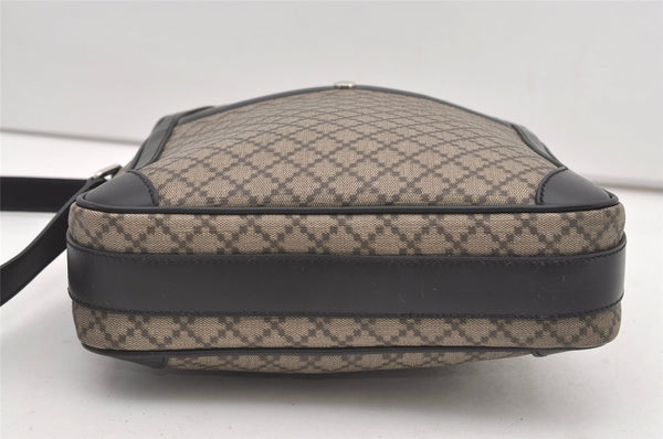 Authentic GUCCI Diamante Shoulder Cross Body Bag PVC Leather 268159 Brown 2083J