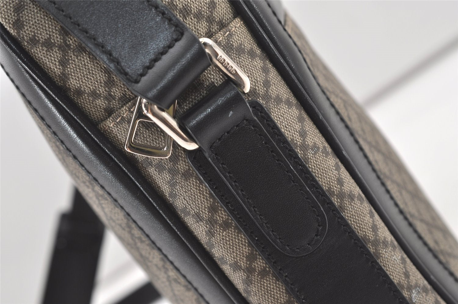 Authentic GUCCI Diamante Shoulder Cross Body Bag PVC Leather 268159 Brown 2083J