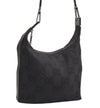 Authentic GUCCI Shoulder Hand Bag Purse GG Canvas Leather 0013814 Black 2083K