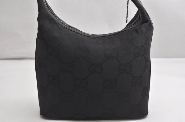 Authentic GUCCI Shoulder Hand Bag Purse GG Canvas Leather 0013814 Black 2083K