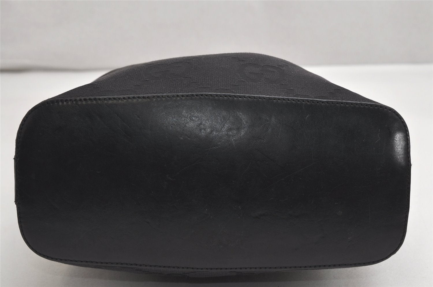 Authentic GUCCI Shoulder Hand Bag Purse GG Canvas Leather 0013814 Black 2083K