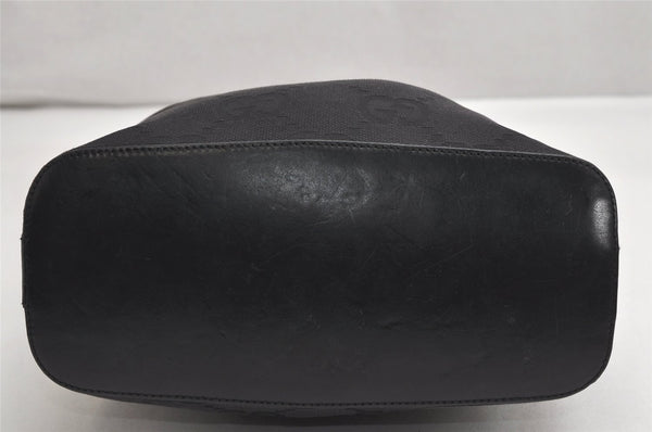 Authentic GUCCI Shoulder Hand Bag Purse GG Canvas Leather 0013814 Black 2083K