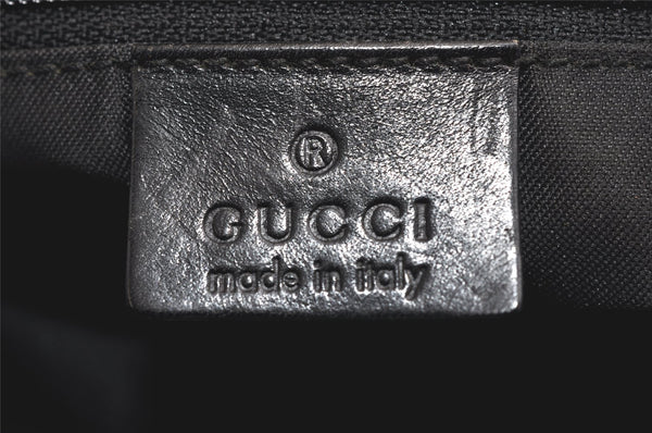 Authentic GUCCI Shoulder Hand Bag Purse GG Canvas Leather 0013814 Black 2083K