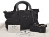 Authentic PRADA Nylon Tessuto Leather 2Way Shoulder Hand Bag Purse Black 2084J